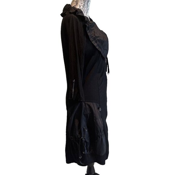 Paolo Tricot Dress, black, size Large, sheer sleeves, Wednesday Adams, witch - Picture 6 of 15